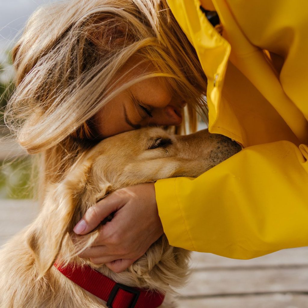 Moofurr about us, Dog in nature, Happy dog with woman, Yellow