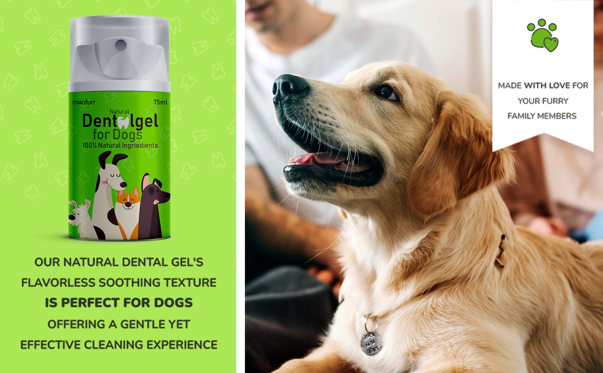 Moofurr natural dental gel's for Dogs Flavorless soothing texture is perfect for dogs Offering a gentle yet Effective cleaning experience