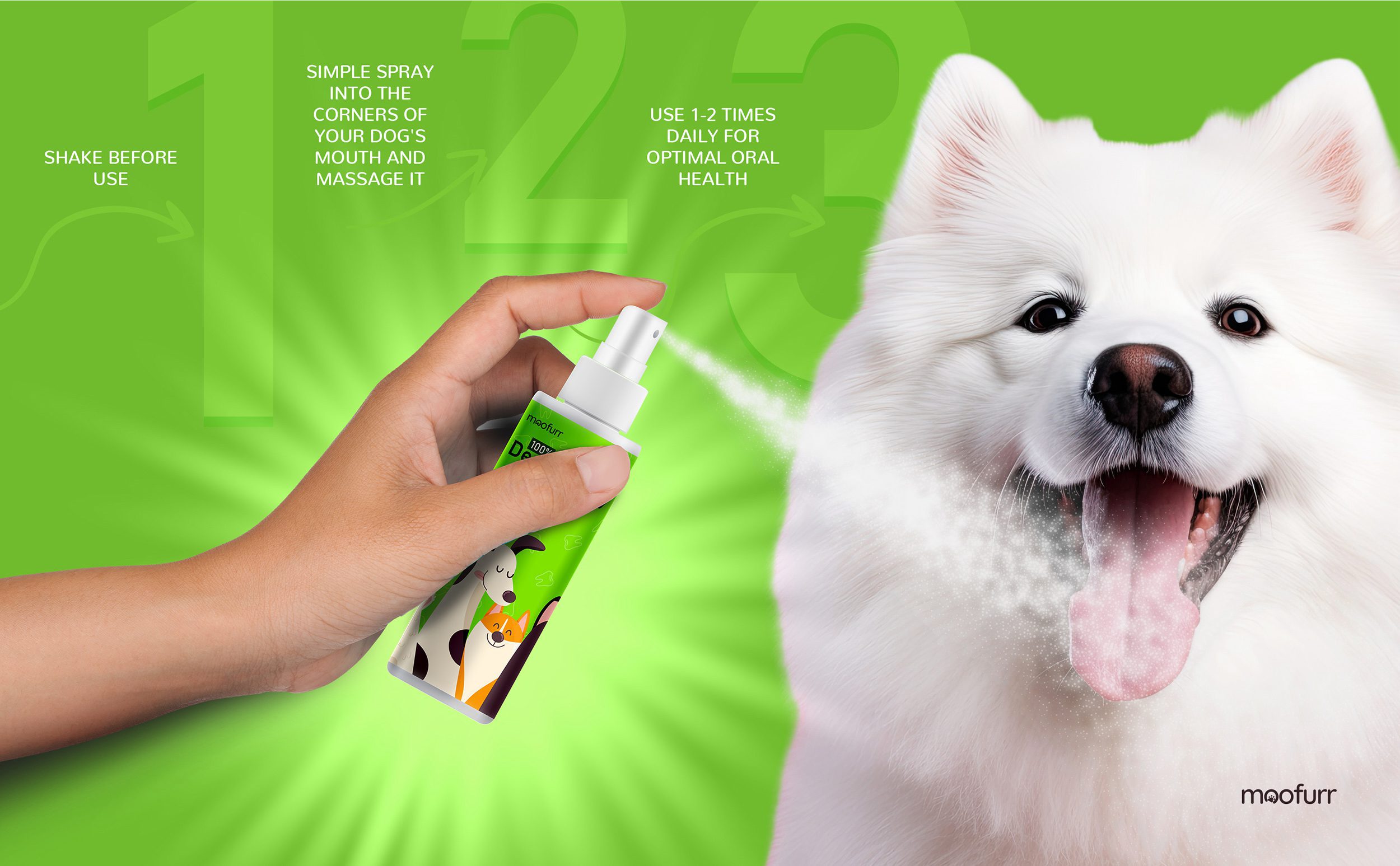 Dental Gel For Dogs, Shake Before Use, Spray into Corners of your Dogs Mouth