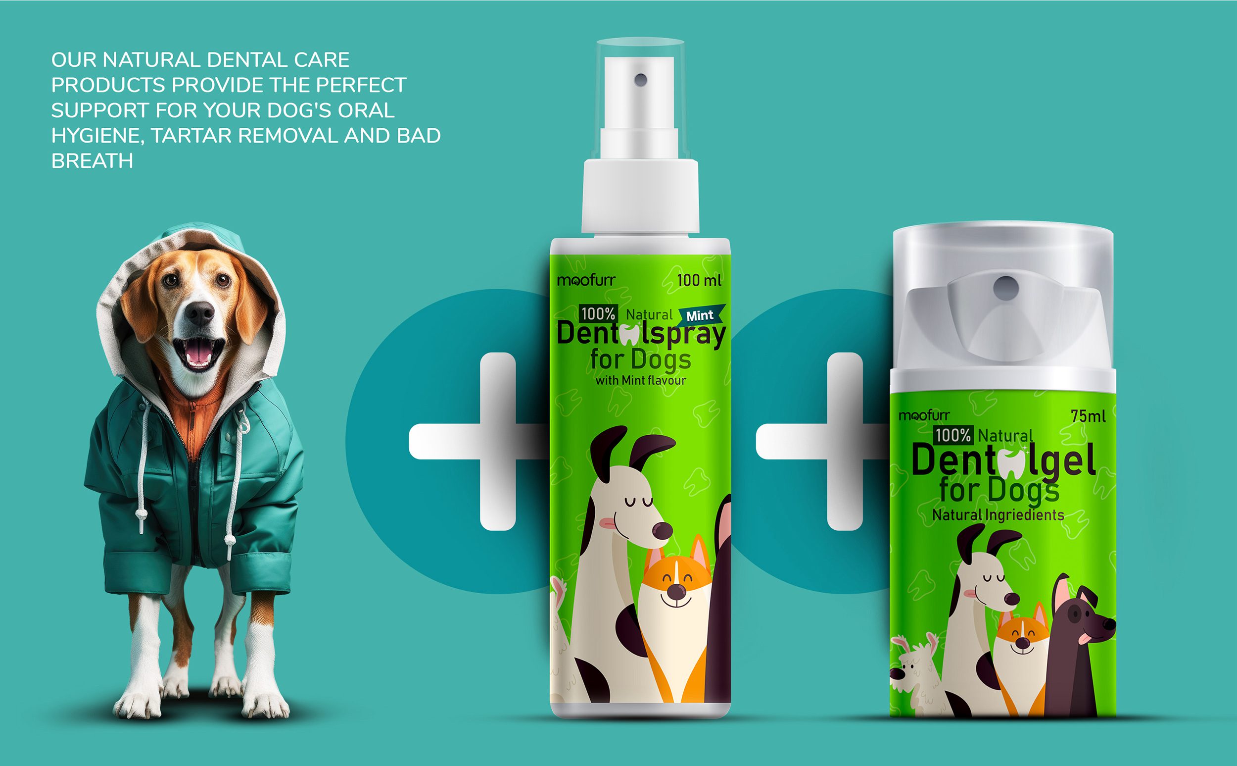 Our natural dental care Products provide the perfect support for your dog's oral hygiene, tartar removal and bad breath