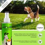 Simple spray into the corners of your dog's mouth and a gentle Massage, Recommended use of spray is 1-2 times daily To maintain perfect oral hygiene